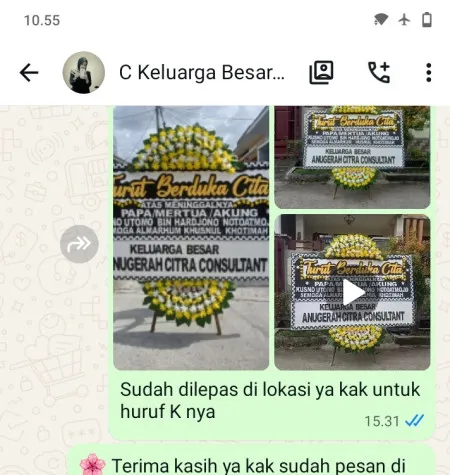 Pengiriman Papan Bunga Duka Wijaya Kusuma